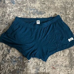 N2N teal workout short 3 in inseam